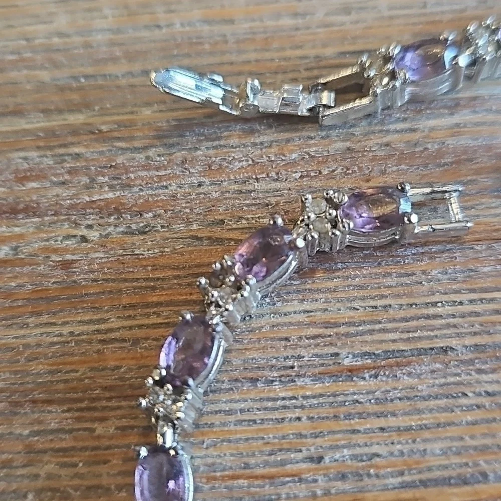 AVON February Birthstone Elegant Tennis Bracelet With Amethyst Purple